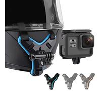 Sangle de menton pour casque de moto compatible avec GoPro Hero 9, 8, 7, 6, 5, 4, 3, Hero Black, Session, Xiaomi Yi, Sjcam - Bleu