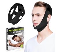Sangle de menton pour dormir, dispositifs anti-ronflement pour arrêter le ronflement, réglable et respirant pour homme, femme (noir)
