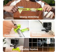 Sangle de Montage pour Caméra 360 Bande Flexible pour Guidon de Vélo Moto Tube Barre Rouleau Bâton Pôle Ski Accessoires pour GoPro Max Hero 12 11 10 9 Insta360 X3 DJI Action 3 4 Osmo Pocket