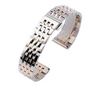 Sangle de montée, sangle en acier inoxydable de 18 mm de 19 mm pour le bracelet en or rose doré en argent en argent, remplacement de la bande de montre