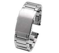 Sangle de montée, sangle en acier inoxydable massif 24 mm 26 mm 28 mm 30 mm boucle pliante Bracelet de sangle de remplacement de métal pour hommes (Couleur de bande: Black 7 Pointer, largeur de