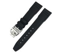 Sangle de montre à vache en nylon à haute densité 20 mm 21 mm en cuir authentique Bourse de montre bleu vert Remplace pour les accessoires de la série pilote IWC