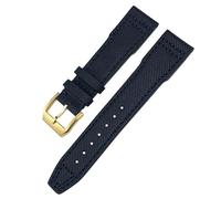 Sangle de montre à vache en nylon à haute densité 20 mm 21 mm en cuir authentique Bourse de montre bleu vert Remplace pour les accessoires de la série pilote IWC
