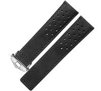 Sangle de montre avec boucle pliante Bande de montre en cuir authentique pour TAG HEUER Watch 20 mm 22 mm Gris Brun Cow Leathr Bandr (couleur: 10 mm fermoir en or, taille: 22 mm) Interesting life
