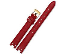Sangle de montre pour Anne Klein Watchband Notch Ak Girl Simple Elegant Small Small Cadro Retro Watch Band 12 mm blanc/rouge-acier / 12 mm