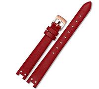Sangle de montre pour Anne Klein Watchband Notch Ak Girl Simple Elegant Small Small Cadro Retro Watch Band 12 mm blanc/rouge-acier / 12 mm