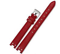Sangle de montre pour Anne Klein Watchband Notch Ak Girl Simple Elegant Small Small Cadro Retro Watch Band 12 mm blanc/rouge-acier / 12 mm