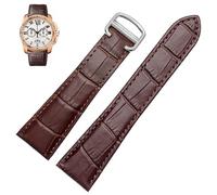 Sangle de montres pour la série de calibre de réservoir Véritable cuir mécanique Regarder des hommes et des femmes 20 mm 22 mm 23 mm 25 mm de montre (couleur: charbon noir, taille: 25 mm)