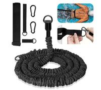 Sangle de natation plus large pour adulte - 10 cm de large - Système de contre-courant réglable de 4 à 12 m - Avec 2 boucles de rechange en acier inoxydable 304 - Convient pour l'entraînement de