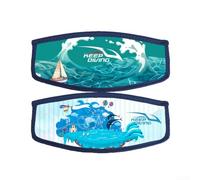 Sangle de plongée en néoprène pour protection des cheveux longs, souple et élastique avec motif, 22 x 9,9 cm, noir (île)