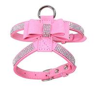 Sangle De Poitrine For Animaux De Compagnie Brillant Strass Conception De Coeur Gilet Harnais Collier De Chien Petit Chien Chiot Chat Laisse En Cuir Fournitures For Animaux De Compagnie ( Color : Pink