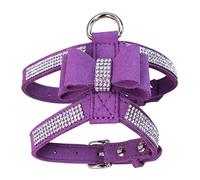 Sangle De Poitrine For Animaux De Compagnie Brillant Strass Conception De Coeur Gilet Harnais Collier De Chien Petit Chien Chiot Chat Laisse En Cuir Fournitures For Animaux De Compagnie ( Color : Purp