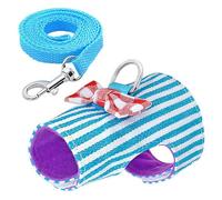 Sangle de poitrine réglable en maille pour petits animaux, harnais et laisse pour hamsters, cochons, lapins, harnais à rayures, pour promenades avec petits animaux de compagnie, arrêts de traction