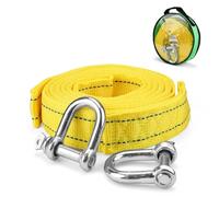 Sangle de Remorquage, 0XBIT 4M Sangle Remorquage, 5 Tonnes Sangle Remorquage d'urgence, avec Sac de Rangement et Crochet en Forme de U, Convient pour Le Remorquage et Le Sauvetage de Voitures