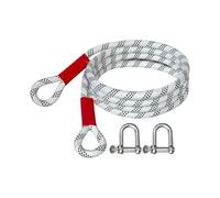 Sangle de remorquage en nylon robuste avec crochets métalliques renforcés et bandes réfléchissantes pour récupération de véhicule Sangle de récupération en nylon de qualité industrielle