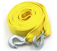 Sangle de remorquage Robuste avec Crochets de sécurité | 4,6 cm x 3,9 m | Capacité de 4,989,5 kg - Corde de remorquage Jaune pour récupération de véhicule, Transport, Retrait de souches et Bien Plus