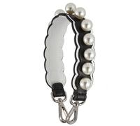 Sangle de Sac pour Sac à bandoulière, Accessoires de Sac à Perles pour Pochette, anses de Sac pour Porte-Monnaie et Sac Bracelet Fermeture en Argent Noir-Blanc