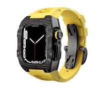 Sangle de sangle en alliage en fibre de carbone de luxe Ensemble pour la série 8, 45 mm Bandle de caoutchouc Kit de modification de la lunette de bricolage pour Iwatch 9 8 7 6 5 4 SE 44 mm 45 mm
