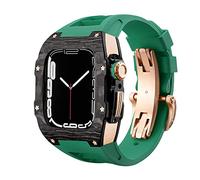 Sangle de sangle en alliage en fibre de carbone de luxe Ensemble pour la série 8, 45 mm Bandle de caoutchouc Kit de modification de la lunette de bricolage pour Iwatch 9 8 7 6 5 4 SE 44 mm 45 mm
