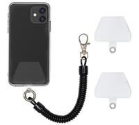 Sangle de sécurité pour mobile / sangle spirale avec mousqueton Noir