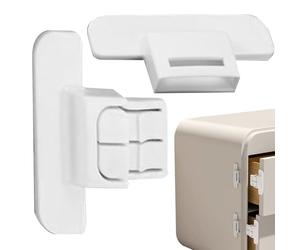 Sangle de sécurité pour réfrigérateur : fermeture d'armoire adhésive en 2 pièces avec conception de boucle forte, fermeture sécurisée pour cuisine, camping-car, panneaux de verre, sécurité pour