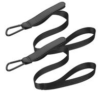 Sangle de Sécurité Poussette Bébé 2 Pièces Polyester Cuir Noir | Attache Robuste, Bracelet de Poignet, pour Parents et Aidants, Park Strolls, Sidewalks Urbains
