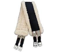 Sangle de selle anglaise doublée en polaire avec anneau en D, équipement équestre épais pour entraînement d'équitation, sangle ventrale élastique, sangle anglaise pour cheval