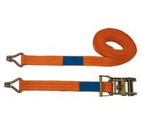 Sangle de serrage à cliquet, 6 m x 35 mm, 1000/2000 daN, crochet à double pointe, orange