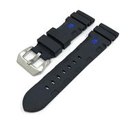 Sangle de Silicone Durable Soft Durable approprié 24 mm 26 mm Black avec Poloure Sports Imperposeproof Watchs Bands Bands Accessoires Strap Full of Stars