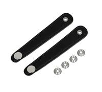 Sangle de soufflet accordéon en cuir synthétique noir robuste avec texte noir élégant et attaches métalliques pour réparer, utiliser une pièce de réparation