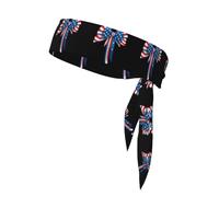 Sangle de Sport Double Face Foulard WHJDPP Nœud Papillon Imprimé Drapeau National Doux et Respirant Convient pour Yoga Course et Fitness