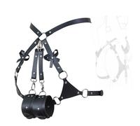 Sangle de suspension pour yoga en cuir noir avec nœud décoratif