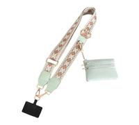 Sangle de Téléphone avec Pochette à Fermeture éclair, Cordon Telephone Portable, Phone Strap with Zippered Pouch, Sangle Clip and Go pour Téléphone avec Portefeuille, Bandoulière Réglable (B)