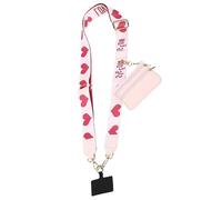 Sangle de téléphone avec pochette portefeuille à fermeture éclair, cordon antivol réglable pour smartphone, 27 x 8 x 0,5 cm, support de sécurité pour la randonnée, les voyages, la marche, la conduite