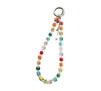 Sangle de téléphone carrée en fabriquée artisanalement, accessoire mobile en perles avec breloque en acrylique élégante, ajustement général pour la décoration de coque de smartphone, pendentif