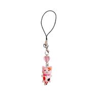 Sangle de téléphone joli breloque de téléphone en forme de cœur et de chat, porte-clés pour femmes et filles, bijoux faits à la main, ornement, à main, accessoire élégant, lanière