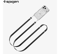 Sangle de téléphone réglable Spigen, bandoulière pour téléphone et clés, ajustement magnétique, nylon hybride et suède, ajustement universel Black