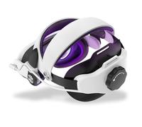 Sangle de tête avec batterie compatible avec Meta Quest 3S/3 - Sangle de batterie réglable 6000 mAh avec un bouton rétractable et de réglage, sangle Elite pour un meilleur soutien et une extension de