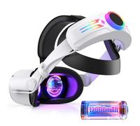Sangle de tête RVB avec batterie de 12 000 mAh pour Oculus Quest 2, batterie pour 8 heures de lecture, charge rapide, sangle Elite réglable, soutien et équilibre améliorés pour Meta Quest 2