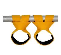 Sangle De Tirage Musculation 1 paire de sangles levage for haltères, soulevé terre, ceinture renforcement, bandes antidérapantes for poignets, auxiliaire d'entraînement physique(Yellow,S)