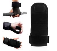 Sangle de Tirage Musculation, 2 Pièces de Sangles D'HaltéRophilie, Bracelets D'entraînement en Cuir Réglables pour Hommes et Femmes, Soulevés de Terre, Dynamophilie et Tractions, Noir