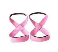 Sangle de Tirage Musculation Lot de 2 sangles d'haltérophilie en coton, forme 8, ceintures, bande traction for la paume, épaisses(Pink,M)