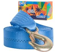 Sangle de treuil de bateau avec crochet 5,1 cm x 6,1 m - Résistante à la rupture de 5 kg - Sangle de treuil marin robuste pour remorque de bateau, jet ski, ponton et plus encore, qualité garantie