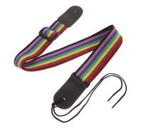 Sangle de Ukulélé Adulte en Cuir Réglable Motif Arc-en-ciel Profond | Confort Épaule pour Musiciens en Live, Design Hawaïen Coloré, Adaptée aux Ukulélés Soprano et Débutants