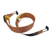 Sangle de Ukulélé Réglable en Oxford Marron Café, Double Crochets | Attache à Rosace, Longueur Ajustable, Usage Debout en Concert, pour Joueurs de Scène et Cours