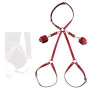 Sangle de yoga en cuir bordeaux avec boucle métallique, bande de soutien fitness réglable