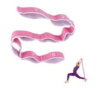 Sangle de Yoga, et Bande Élastique de Fitness avec 8 Boucles Réglables, Ceinture d’Étirement pour Yoga, Pilates, Stretching et Renforcement, Bande d’Exercice Polyvalente pour Tous Niveaux