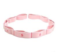 Sangle de yoga extensible numérique multi-anneaux en nylon élastique pour fitness, entraînement, danse, correction de posture et exercices de rééducation Violet Longueur 100 cm (Rose)