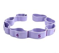 Sangle de yoga extensible numérique multi-anneaux en nylon élastique pour fitness, entraînement, danse, correction de posture et exercices de rééducation Violet 100 cm de longueur (violet)