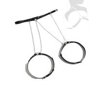 Sangle de yoga noire, design ajustable avec détails en chaîne métallique